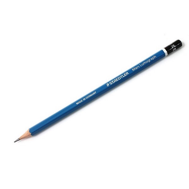 Bút viết chì gỗ Đức mã 100, chuốt sản xuất tại Đức STAEDTLER MARS độ đậm từ HB-12B.