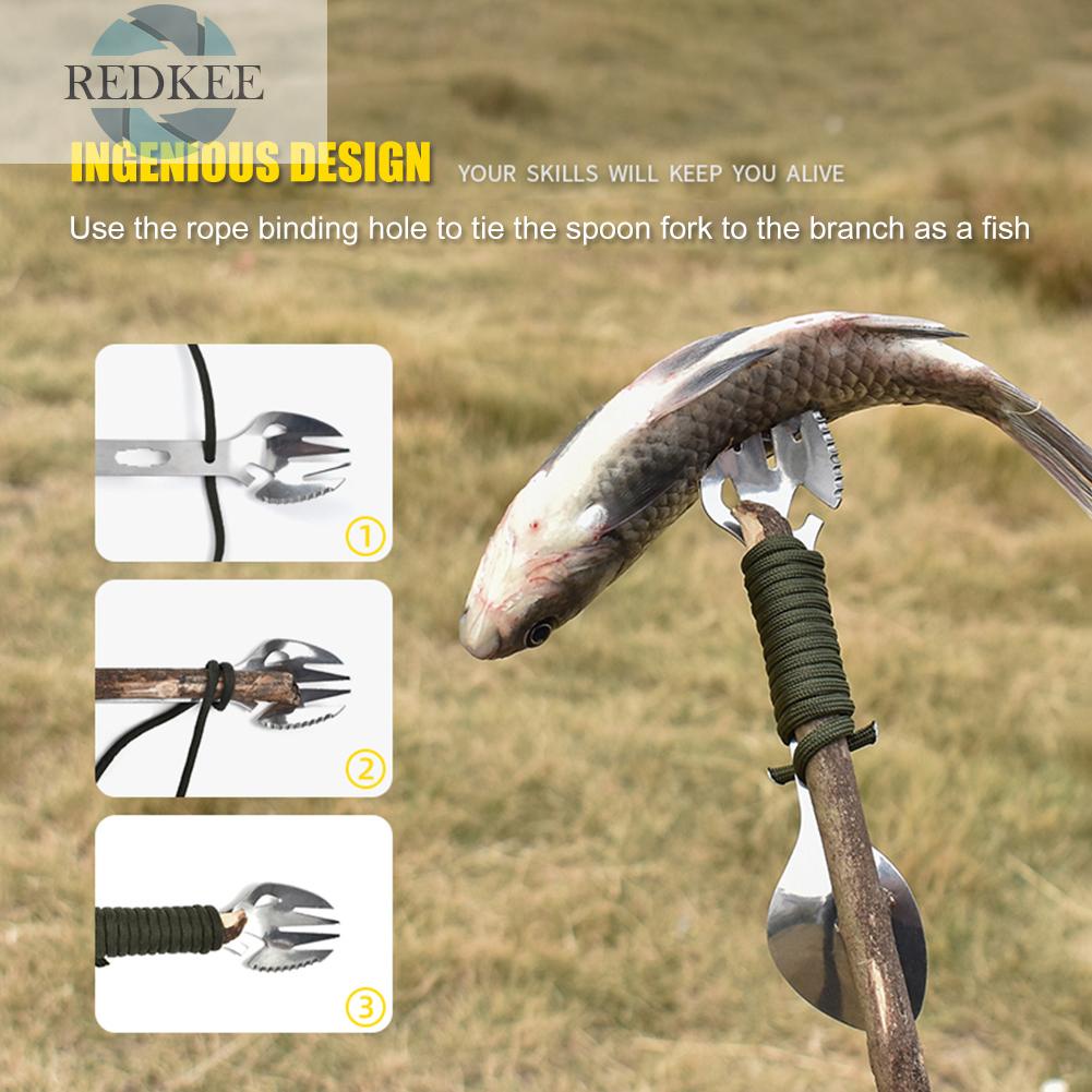 Muỗng Nĩa Kiêm Nĩa Bằng Thép Không Gỉ EDC Đa Chức Năng