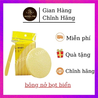 Bông rửa mặt Bọt biển - Bông nở rửa mặt Chivey - Miếng mút rửa mặt bọt biển dạng nén ( Gói 12 thanh) an toàn cho da