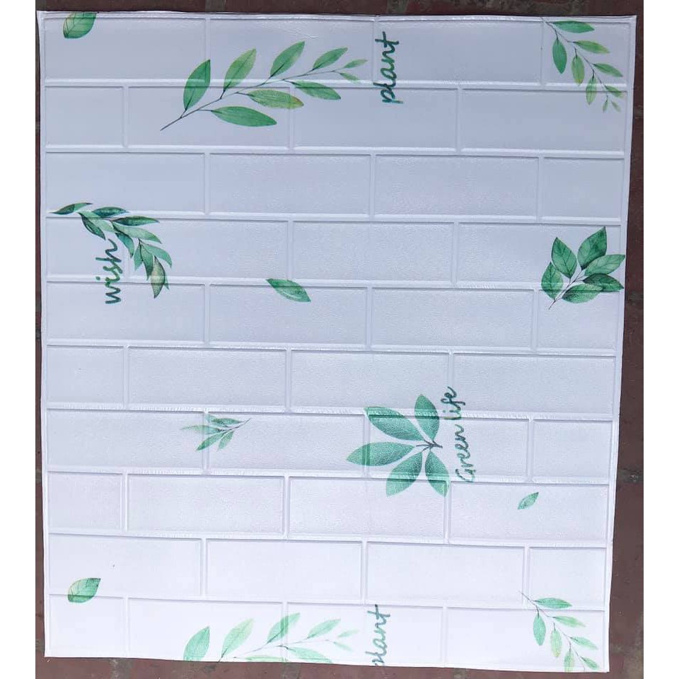 Xốp dán tường 3d sẵn keo, kt 70*77 cm in hoa bồ công anh - cẩm tú cầu màu hổng đẹp | BigBuy360 - bigbuy360.vn