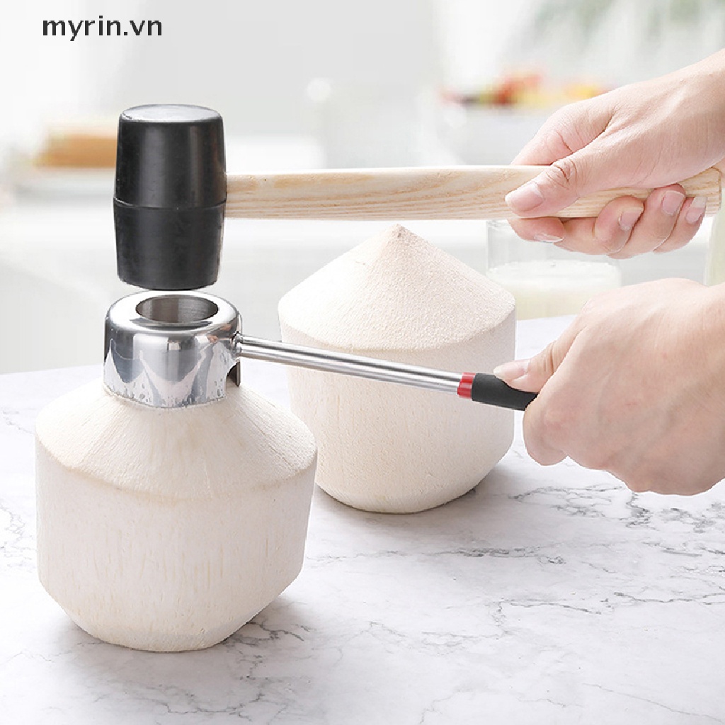 Búa Inox Cán Cao Su Dùng Để Mở Thịt Dừa Tiện Lợi