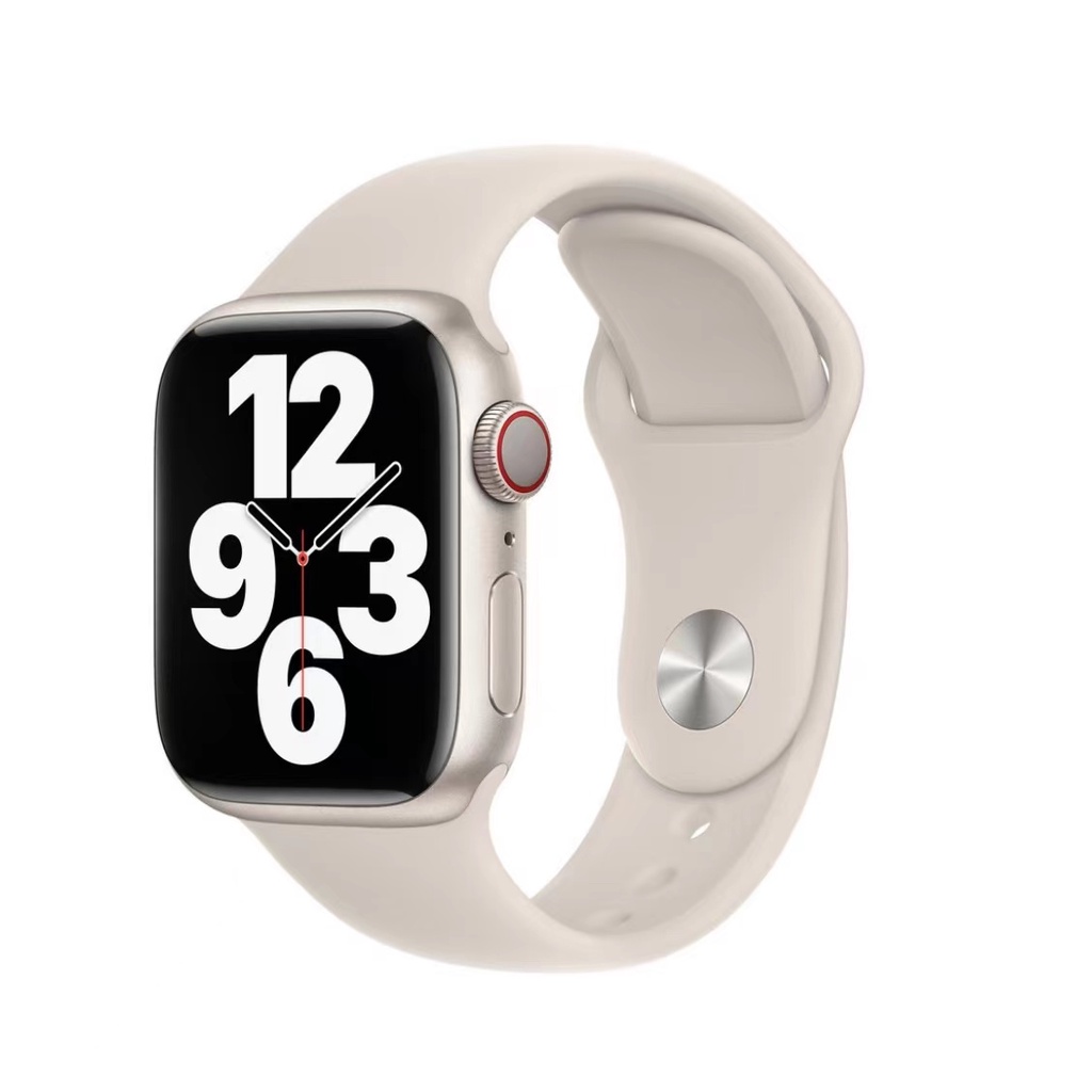 Dây đồng hồ đeo tay thay thế bằng silicon cao su cho iwatch Series 6 se 5 4 3 2 1 cỡ 38mm 40mm 42mm 44mm