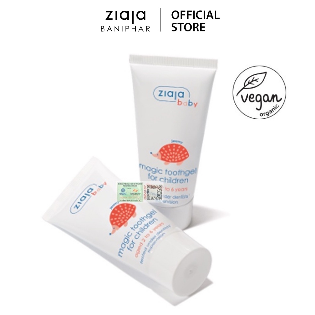 Kem Chăm Sóc Răng Miệng Dành Cho Trẻ Từ 2 Tuổi Ziaja Baby Magic Toothgel ZIAJA BANIPHAR Giúp Ngừa Vi Khuẩn Sâu Răng 50ml