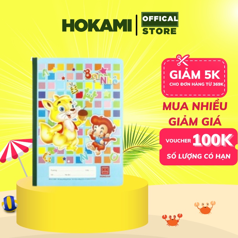 Combo 5 quyền Vở ô ly 48 trang Hồng Hà bạn nhỏ - H0KAMI Store