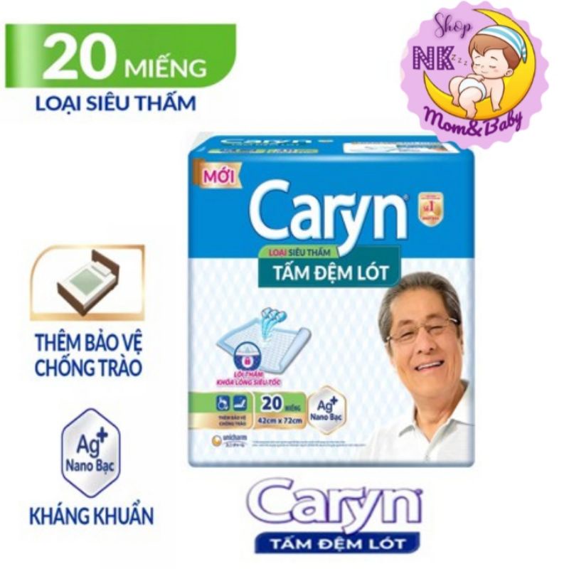 Tấm đệm lót Caryn siêu thấm 20 miếng bảo vệ chống trào