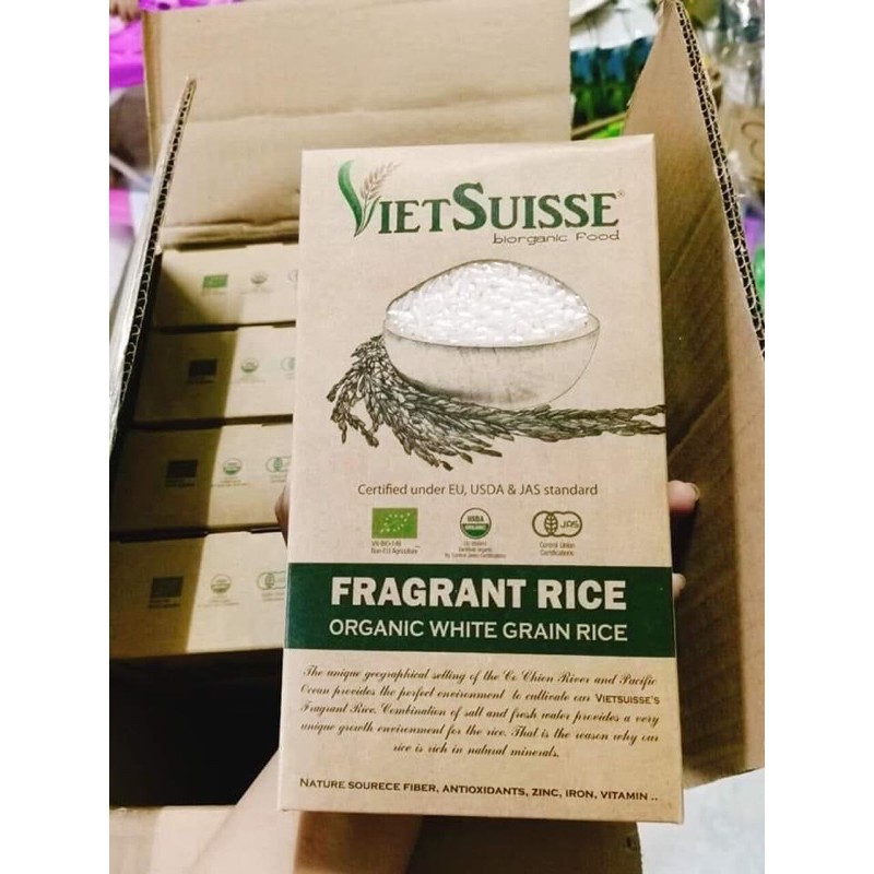 Gạo Hữu cơ cho bé ăn dặm VIETSUISSE ngon bổ dưỡng 1kg 90011