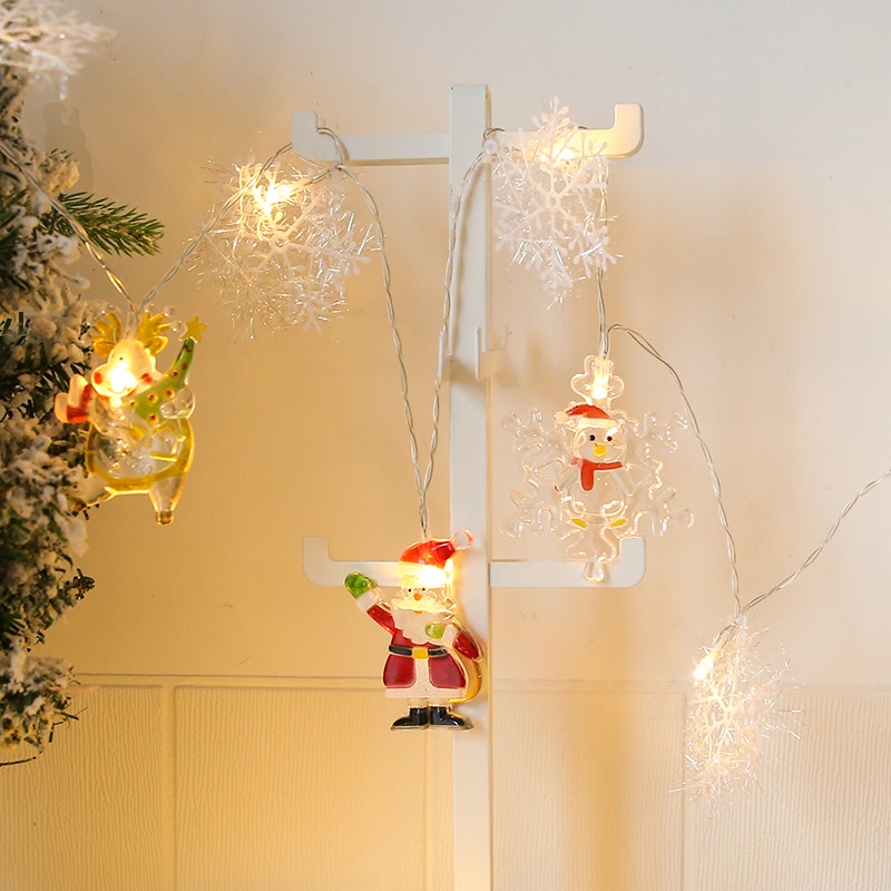 Santa Claus Snowflake LED Decorative String Lights / Christmas Tree Hanging Ornaments Lights / Home Decor Accessories