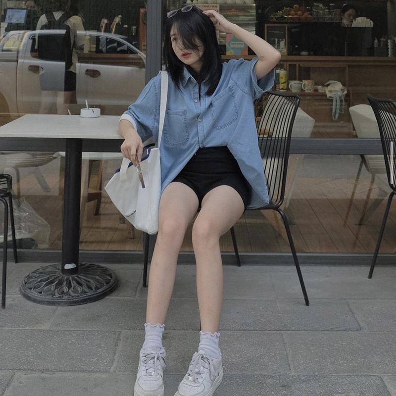 Áo Sơ Mi Bò Cộc Tay 2 Túi Hàng Quảng Châu M5037 - Violet