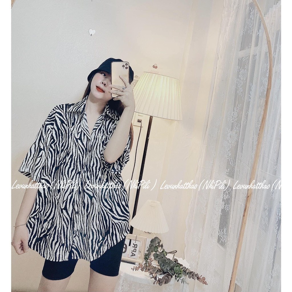 Áo sơ mi nữ cộc tay lỡ form rộng nhiều họa tiết trẻ trung cá tính - Mã A588-PANOSI