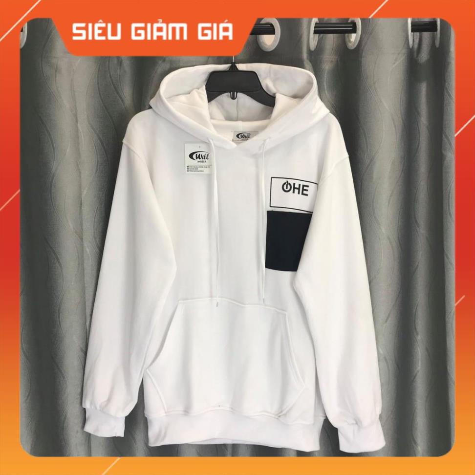 ÁO HOODIE TÚI CHỮ HE TRẮNG/ĐEN/VÀNG/XANH ẢNH THẬT