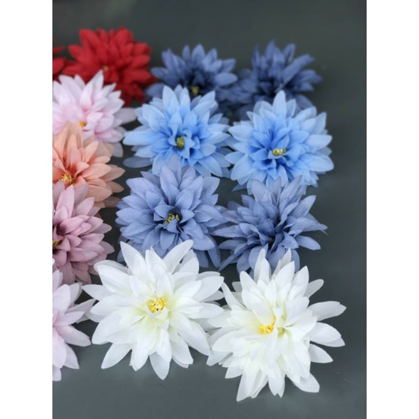 Combo 10 Đầu bông hoa hồng cánh nhọn-Hoa cúc phale 9 bông trang trí, cắm bình