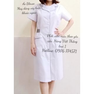 Áo blouse trắng cách điệu khoác ngoài hoặc mặc như váy