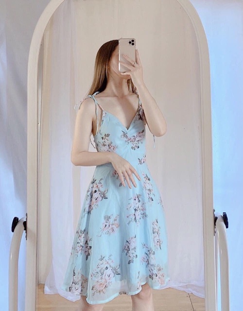 ĐẦM HOA 2D HỒNG - XANH