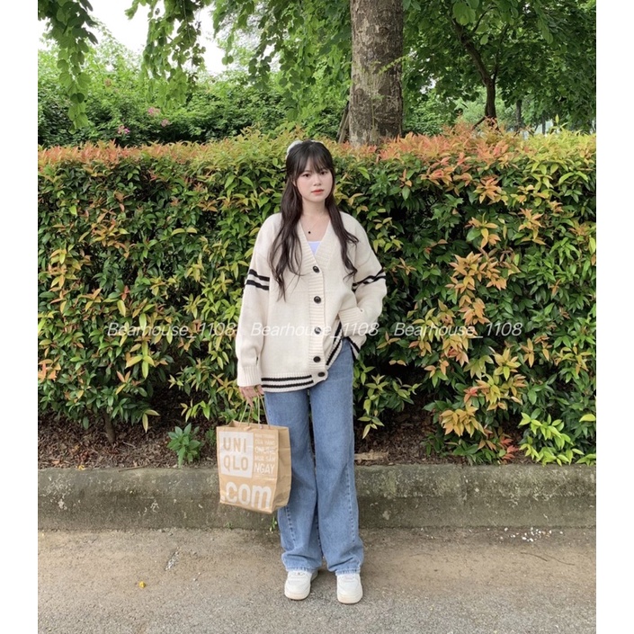 💐 ÁO CARDIGAN BE TAY KẺ NGANG BASIC SIÊU HOT HÀN 💐