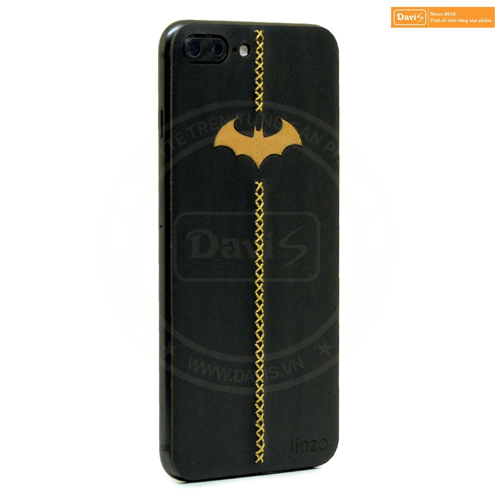 Miếng dán da dán Iphone 8 Plus - Da bò thật 100% - Phiên bản Batman - Chính hãng Davis