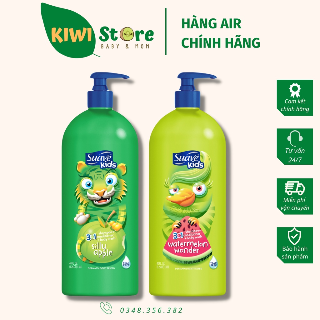 Sữa tắm gội Suave Kids Mỹ hương trái cây chai 1.18L cho bé