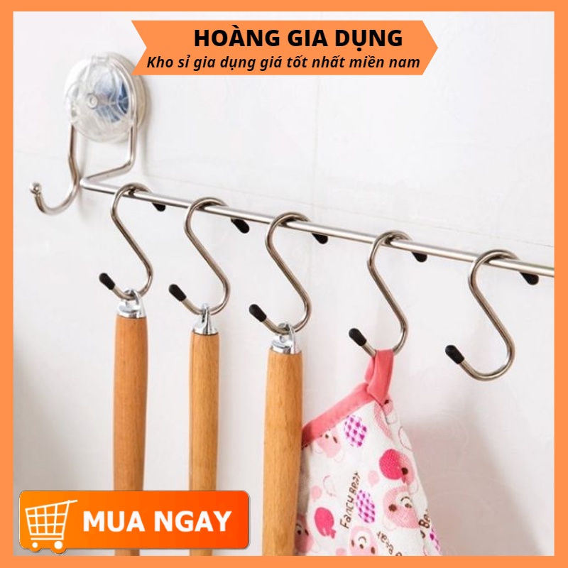 Vỉ 4 Móc Treo Quần Áo Treo Tường Inox Hình Chữ S Đa Năng H008