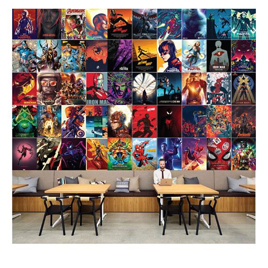 Set 50 Decal dán tường - Marvel