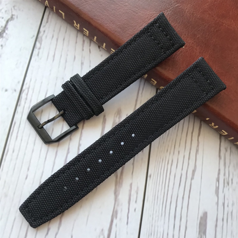 IWC thay thế IWC IWC Pilot Bồ Đào Nha Dây đeo bằng da Nylon canvas Dây đeo đồng hồ 20 21 22mm Nam
