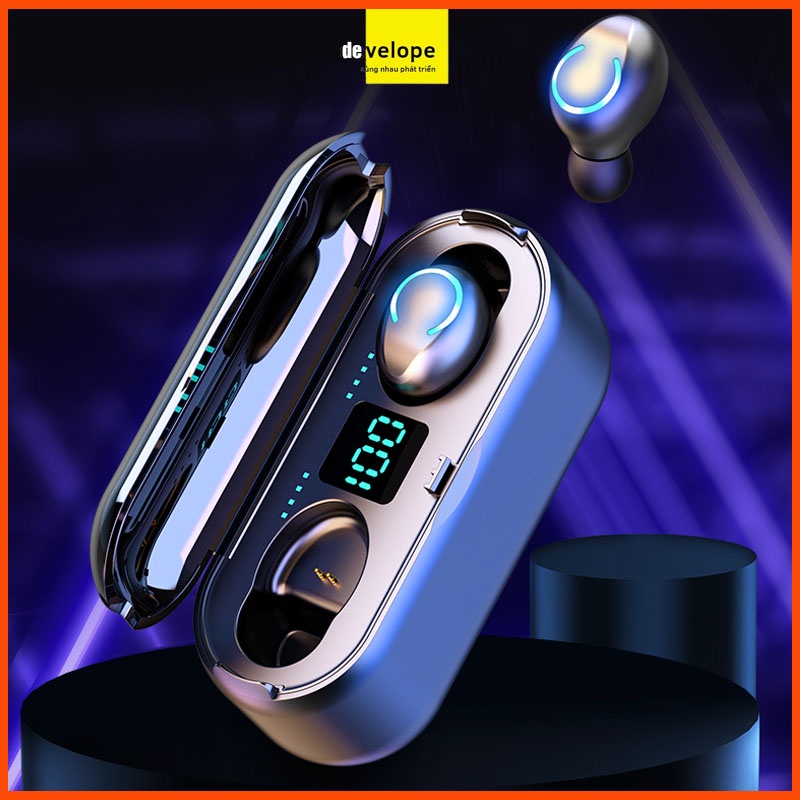 Tai nghe bluetooth AMOI F9-8 TWS 5.0 bản Quốc tế không dây cảm ứng chống nước IPX5, chống bụi tích hợp sạc dự