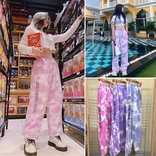 [CÓ ẢNH THẬT] Quần jogger cạp chun loang chữ unisex 3 màu - quần thun nam nữ giá rẻ (Sỉ từ 5sp bất kì)