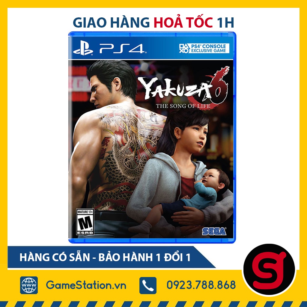 [Mã SKAMCLU9 giảm 10% đơn 100K] Đĩa Game PS4: Yakuza 6 The Song Of Life Essence of Art Edition - hệ US