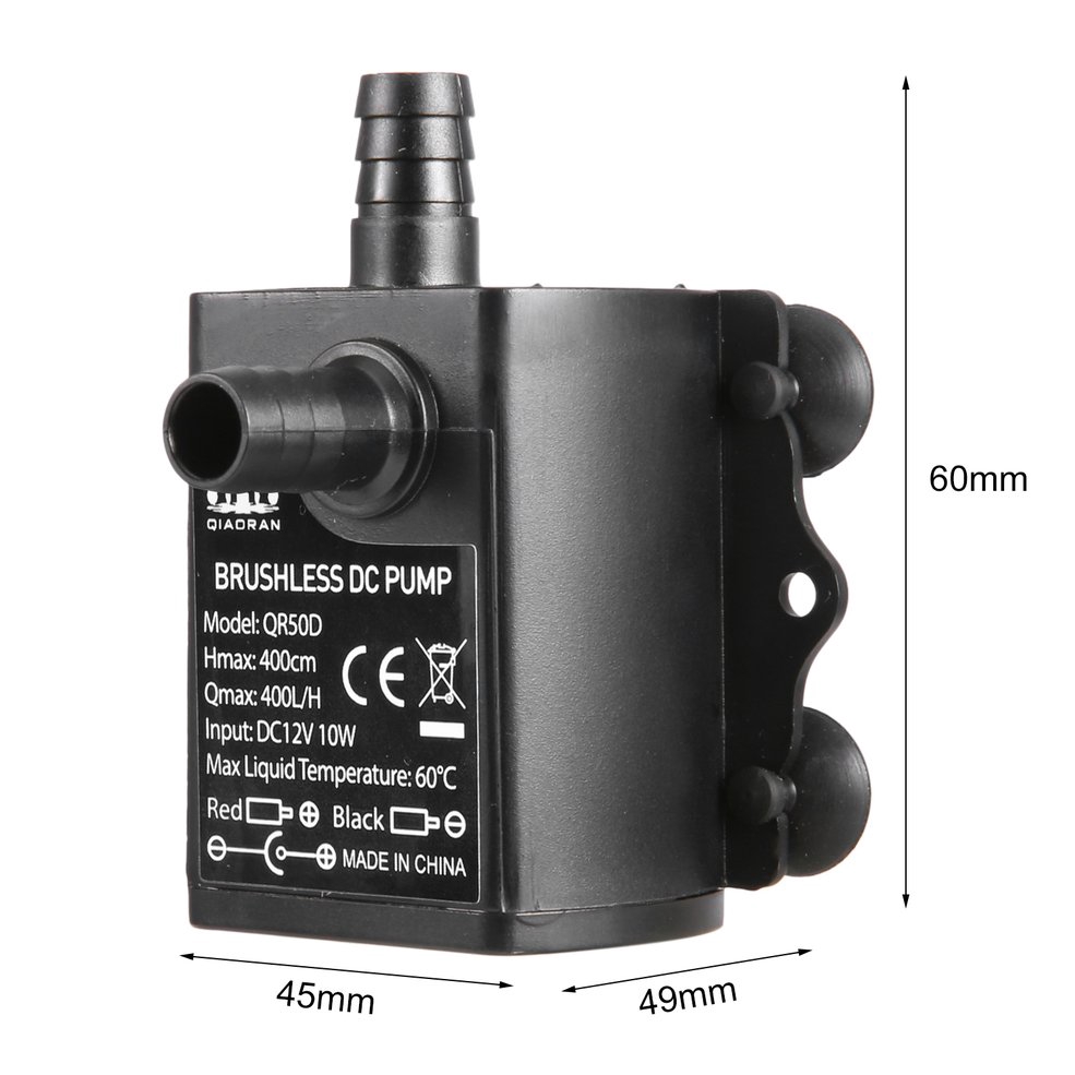 Máy bơm nước không chổi than chìm DC12V 10W 400L/H 4m