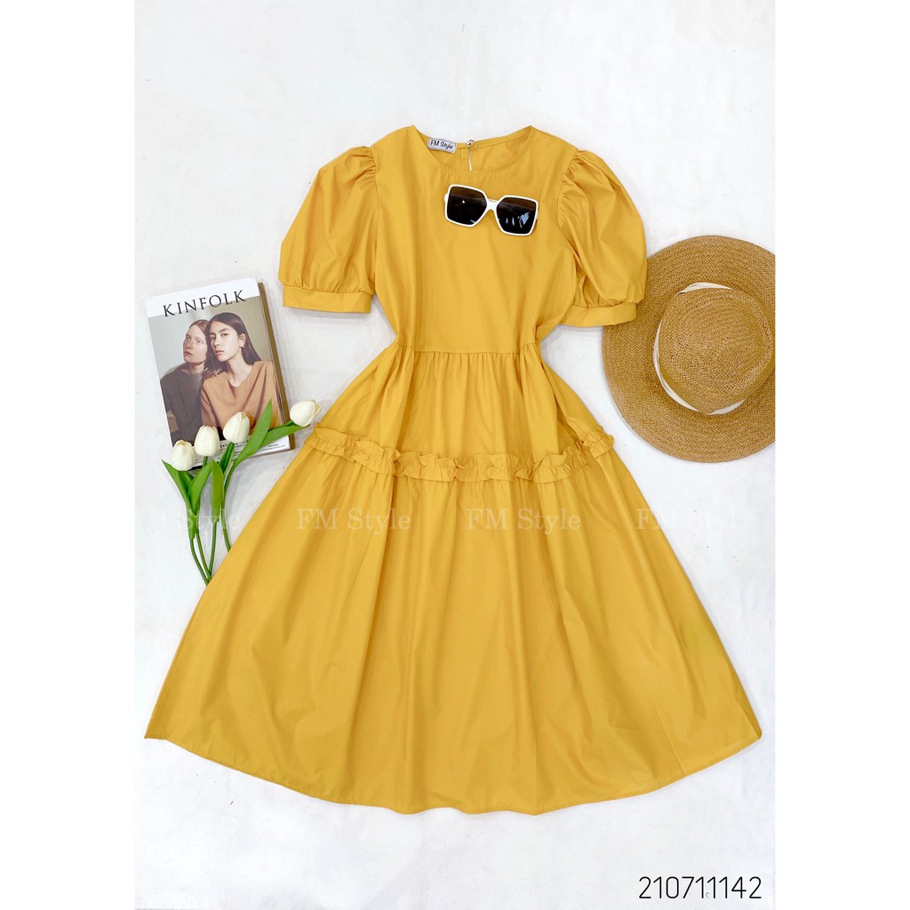 Đầm babydoll FMStyle váy nữ dáng dài nhún vai chất voan 2 lớp, nhẹ nhàng xinh xắn tôn dáng cho các nàng 210711141 | BigBuy360 - bigbuy360.vn