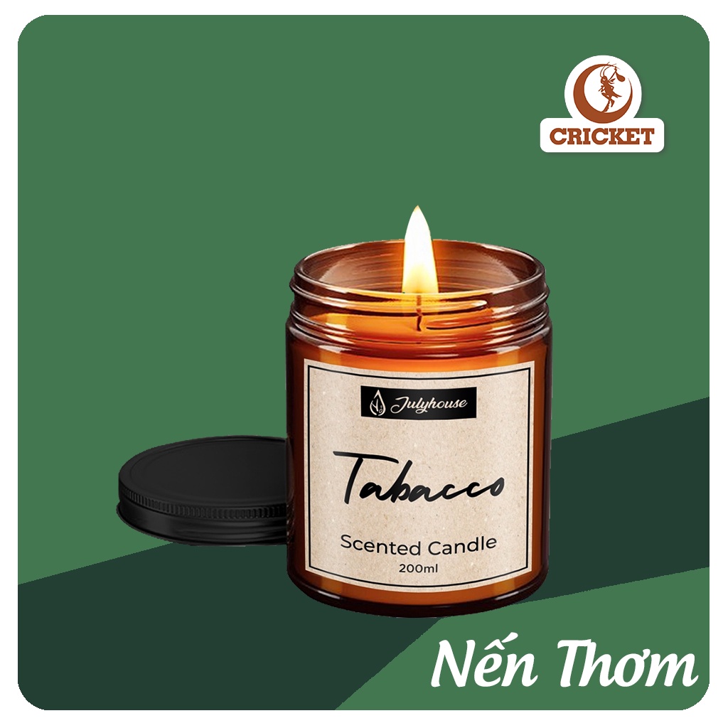 Nến Thơm Tinh Dầu Tabacco Julyhouse 200ml - Hương thơm thư giãn dễ chịu, mang lại giấc ngủ ngon, an toàn không khói