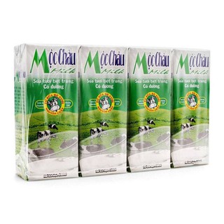 Vỉ 4 hộp sữa Mộc Châu có đường