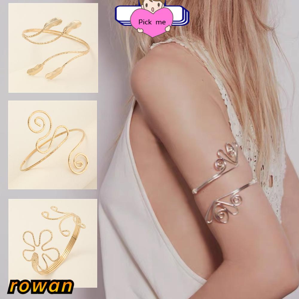 Vòng đeo cánh tay bằng hợp kim họa tiết bướm/ hình học phong cách retro