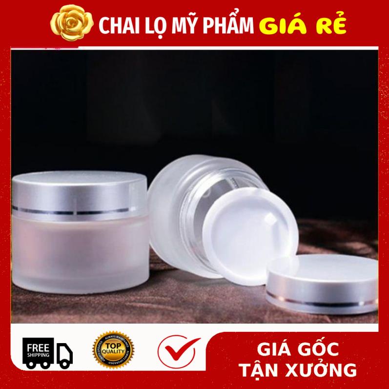 [Combo 10sp] Hũ Chiết Mỹ Phẩm ❤ [30g, 50g] Hũ Chiết Mỹ Phẩm Thủy Tinh Nắp Bạc, Vàng đựng kem face , phụ kiện du lịch