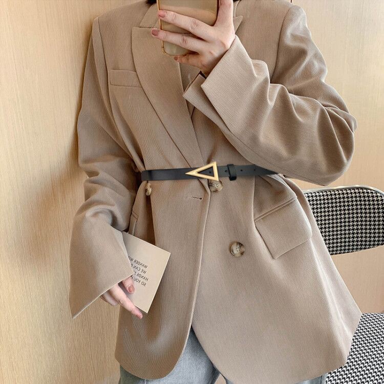 Thắt Lưng Da Mặt Tam Giác Thời Trang Cho Nữ