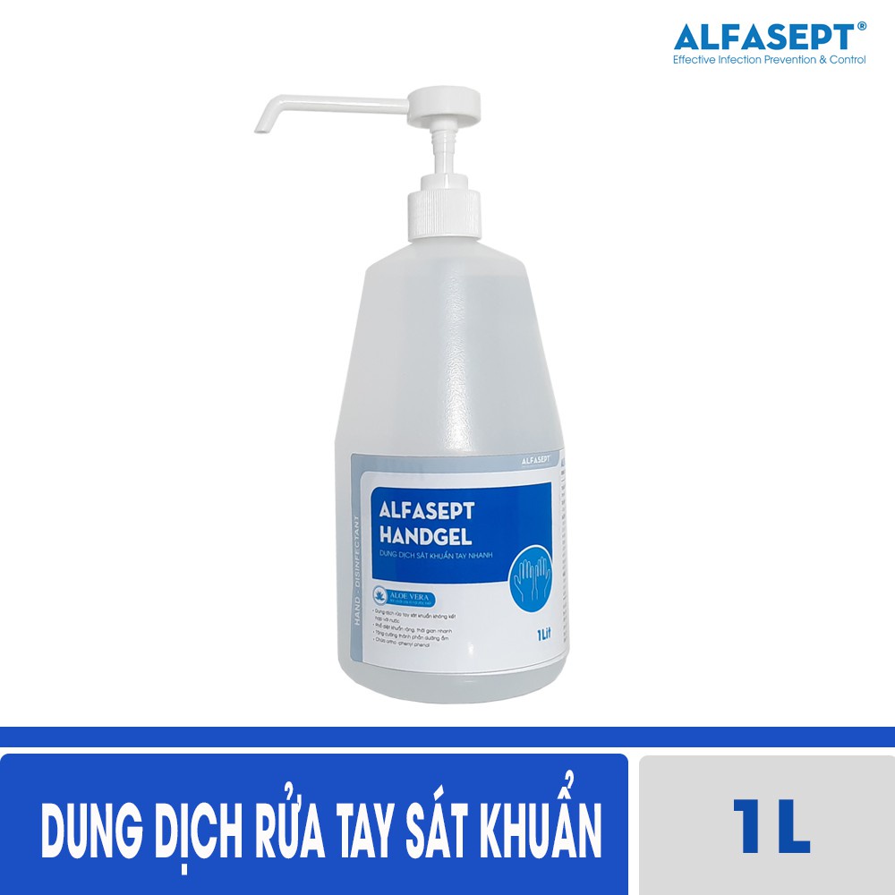 Dung Dịch Rửa Tay Khô ALFASEPT Handgel Giúp Diệt Khuẩn Toàn Diện, Hiệu Quả Và Tăng Độ Ẩm Cho Da Lọ 1L