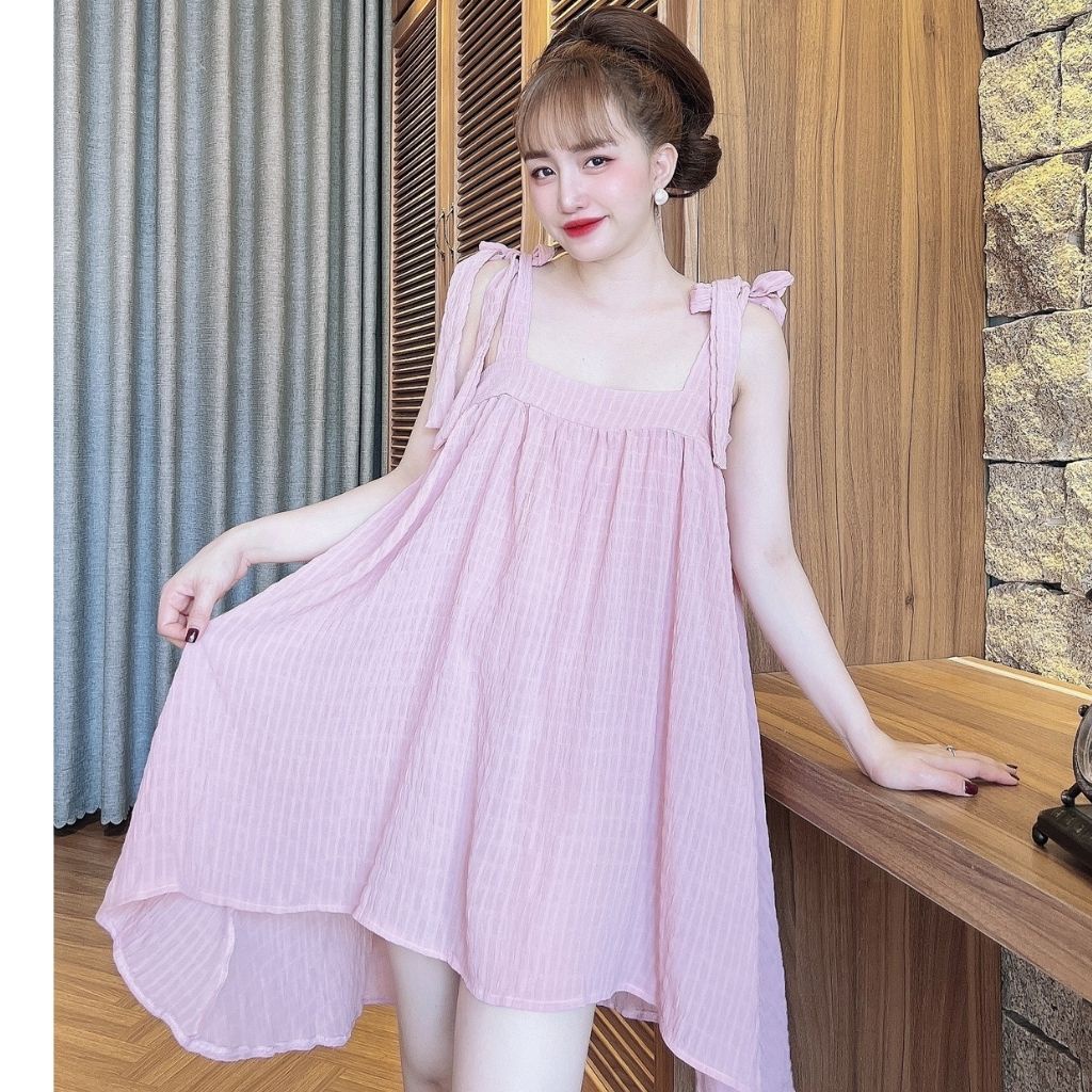 Váy ngủ sexy ❣️FREE SHIP❣️ Đầm ngủ sexy lụa đũi Chất Siêu Mát Dáng Siêu Xinh &lt;65kg