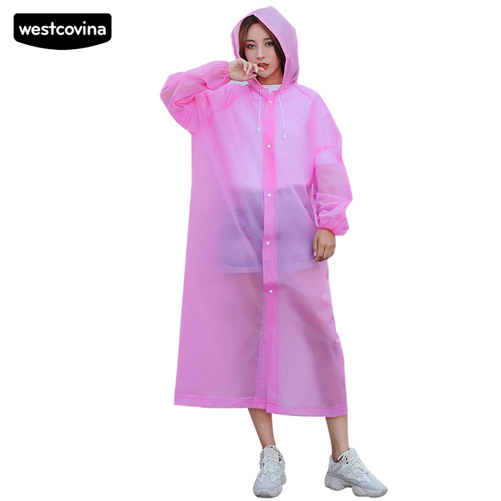 WEST☔ Unisex Outdoor Travel Waterproof Hooded Drawstring Raincoat JackeT