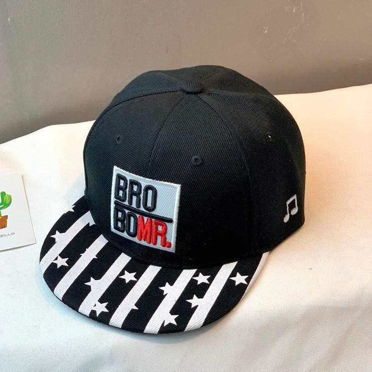 Mũ lưỡi trai cho bé trai,bé gái nón hiphop thêu chữ BRO BOMR cá tính