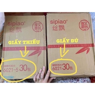 Giấy ăn Sipiao thùng 30 gói - giấy đủ