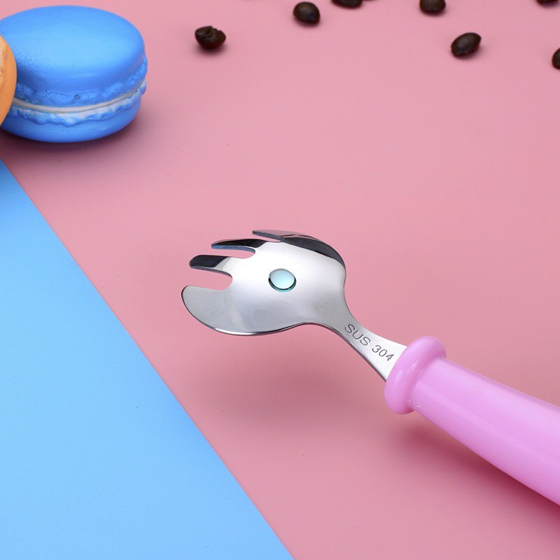♥♥Bộ Muỗng Nĩa Bằng Thép Không Gỉ Hình hello kitty Thân Thiện Với Môi Trường Kèm Hộp Đựng Cho Bé