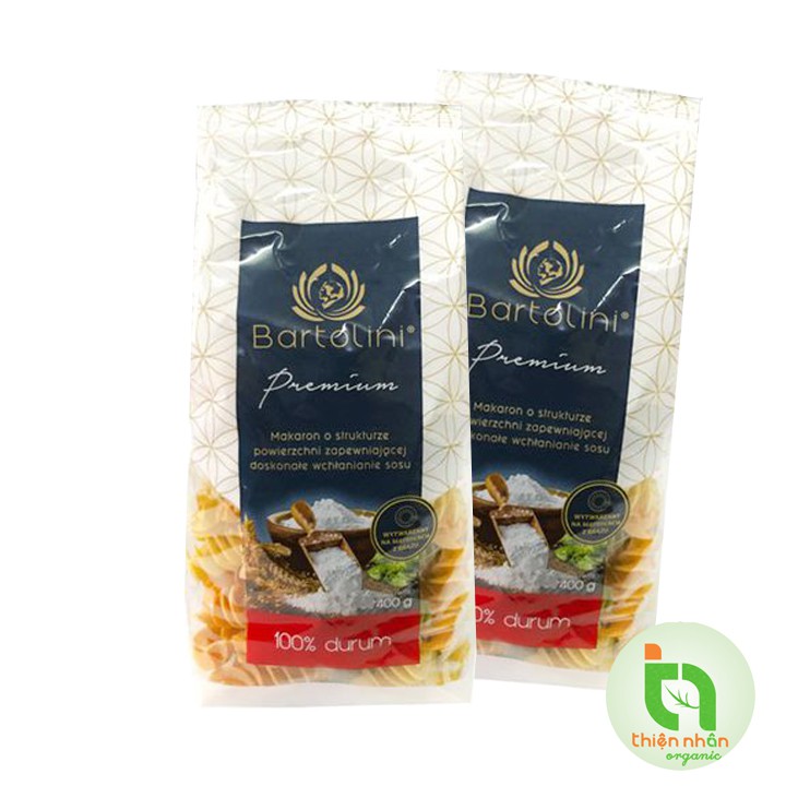 Date T10/2023 - Mì nui xoắn rau củ 3 màu Bartolini 400g