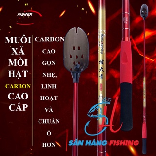 Muôi xả Carbon, gậy vẩy mồi câu cá cao cấp, vẩy ốc, xả hạt câu đơn, câu đài