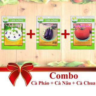 [Combo 3 Gói Hạt Giống] Cà Pháo + Cà Tím + Cà Chua