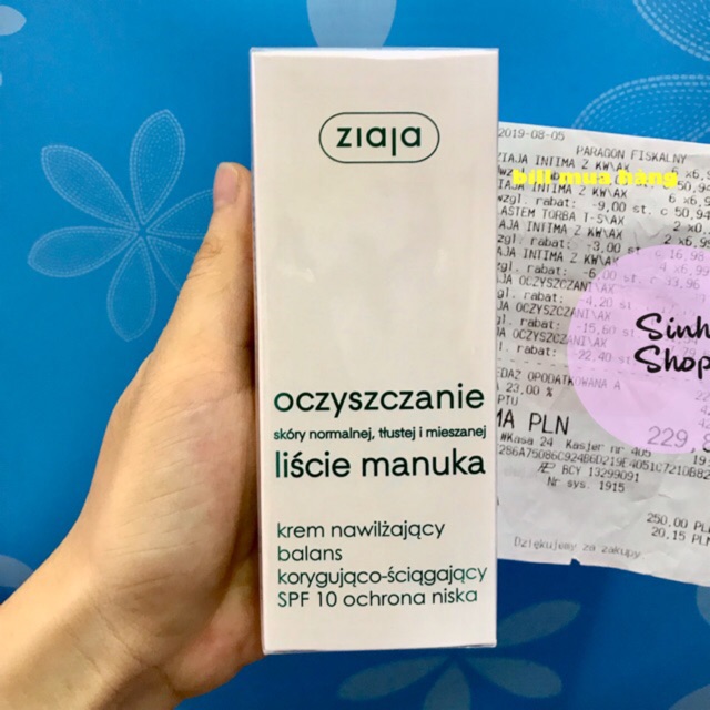 Kem Ngày Manuka Ziaja Giúp Se Khít Lỗ Chân Lông hàng balan 50ml (kèm bill)