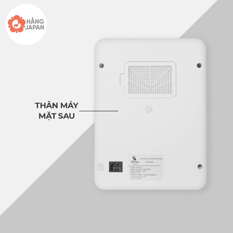 Máy tiệt trùng sấy khô UVC Moazbebe MB038 18 lit, bảo quản bình sữa, phu kiện - BH 12 tháng chính hãng