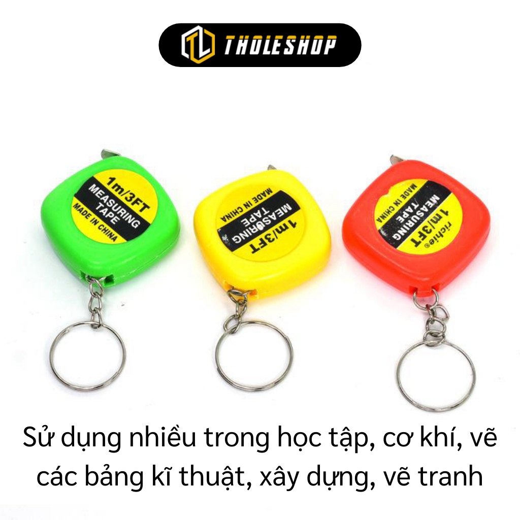 Thước Cuộn - Móc Khóa Kiêm Thước Dây Dài 1m Nhỏ Gọn, Đáng Yêu Nhiều Màu Sắc 5158