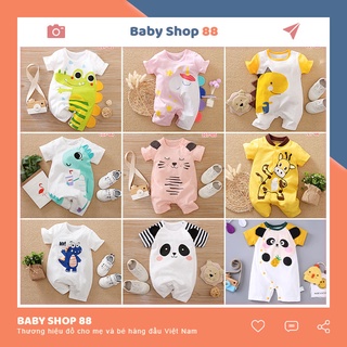 Quần Áo Trẻ Em Sơ Sinh Bộ Đồ Liền Thân Cộc Tay Chất Cotton Bodysuit Hình Thú Cho Bé Trai Bé Gái [BDC17]