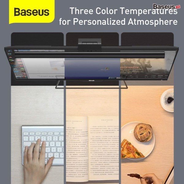 Đèn treo màn hình bảo vệ mắt Baseus i-Work Series (3 Light Mode, USB Stepless Dimming Screen Hanging Light, New Model)