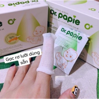 Gạc rơ lưỡi Dr.papie (Hộp 30 gói)- Sạch tưa lưỡi, nấm lưỡi { Dùng sẵn }
