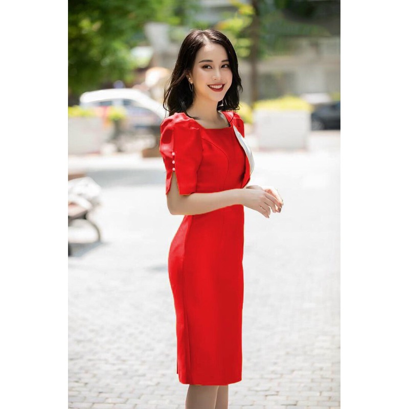 đầm body phối hoa