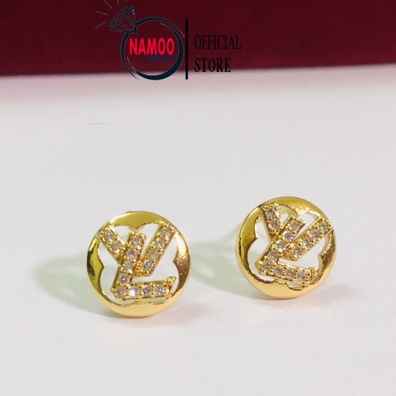 Bông Tai Đính Đá Dạng Nút Vặn T701, Khuyên Tai Mạ Vàng Nữ Namoo Jewelry